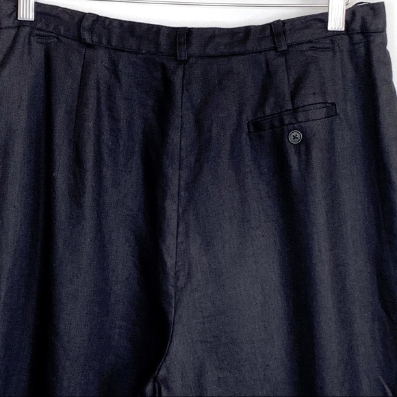 Lauren Ralph Lauren Black Linen Pleated Front High Rise Lined Trousers Pants 14 - Picture 5 of 16